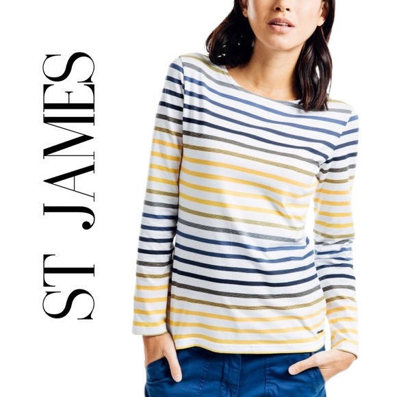 Saint James Tops - ST JAMES EVIAN ROUND NECK MULTI STRIPED TEE 8